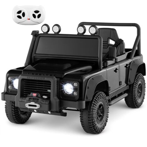 Voiture Jouet Land Rover sous Licence Voiture Electrique 12V pour Enfants avec Télécommande Parentale Phare Musique pour 3-8 Ans Noir