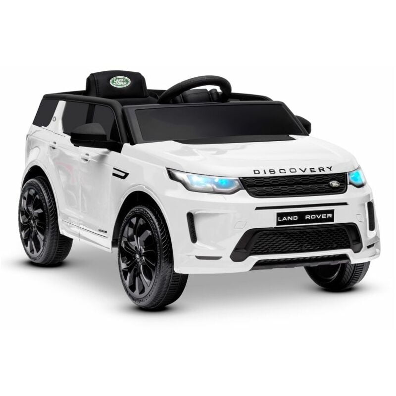 Voiture électrique suv pour enfant Land Rover Discovery 2x 25W - marche av/ar, Phares et Système audio - Blanc