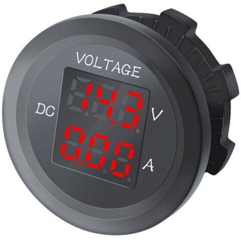 Voiture LED VoltmèTre NuméRique DC 12V/24V Double AmpèRemèTre Jauge de Tension pour Bateau Universel éTanche Rouge