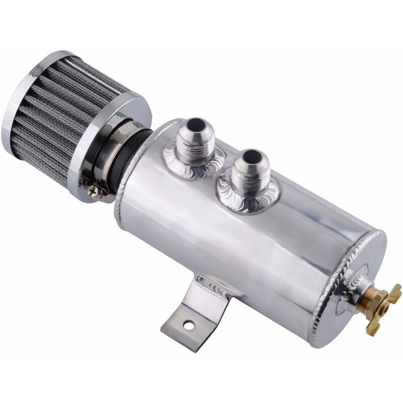 Voiture Moteur Récupérateur d'Huile, 750ML Réservoir de Séparateur d'Huile et Air Kit de Récupérateur d'Huile en Aluminium Respirer Réservoir de