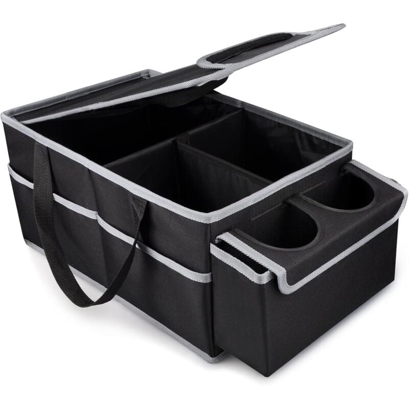Voiture Organisateur pour Siège Arrière et Avant, Pliable Rangement Voiture avec Porte-gobeletsde, Multi Compartiments Organisateur de Voiture, pour