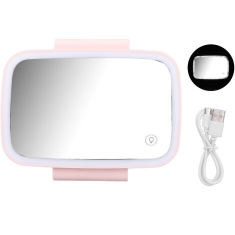 Miroir pare-soleil LED pour voiture - Écran tactile - Plug and Play - Clip  arrière rétractable - Blanc