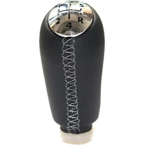 Voiture Pommeau De Levier Vitesses pour Twingo 2 II pour MK2 2007-2013 Pommeau De Levier Vitesse Voiture Tête Bâton Sélecteur Manuel Boîte Vitesses Poignée 5 Levier Vitesse(5Speed Leather Black)