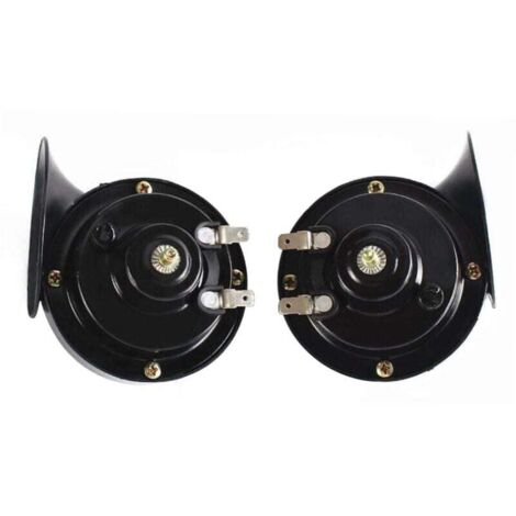 Voiture Puissant 12v Universel, Klaxons Camion Super Bike Horn 300dB, Klaxon Train pour Voiture Étanche, Corne de Brume Trompette à Air pour Camion Auto Moto Bateau et Velo (Noir)