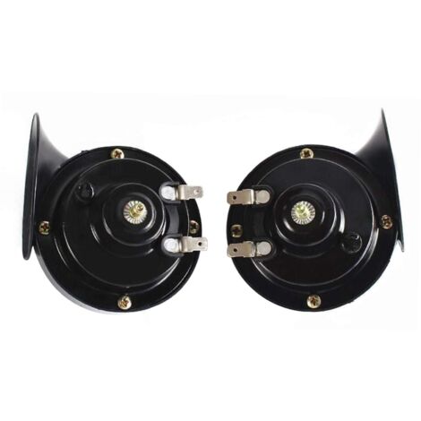 Voiture Puissant 12v Universel, Klaxons Camion Super Bike Horn 300dB, Klaxon Train pour Voiture Étanche, Corne de Brume Trompette à Air pour Camion Auto Moto Bateau et Velo (Noir)
