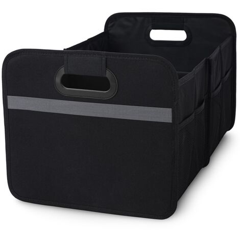 Voiture Sac - Kofferraumtasche avec 55L grand espace de Rangement,grand Sac de boîte de rangement organisée Ranger (Noir)