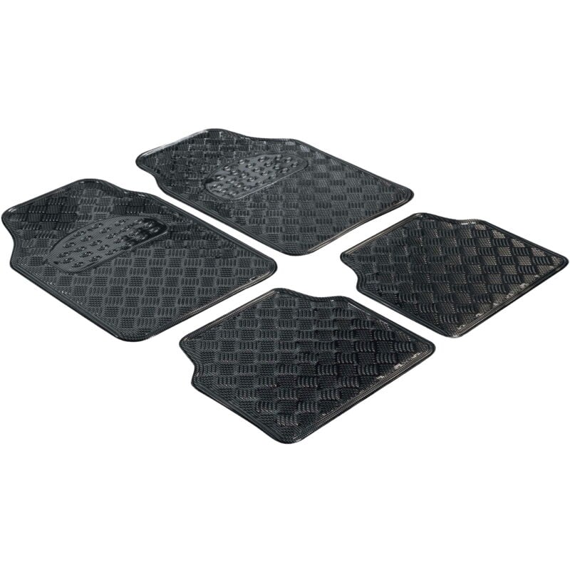 Voiture Tapis en caoutchouc plaque de contrôle métallique look carbone maxi