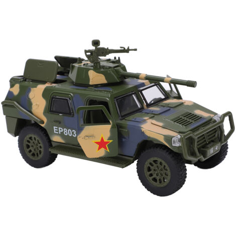 Voiture tout-terrain tractable en alliage militaire 1:32 avec effets sonores et lumineux pour enfants