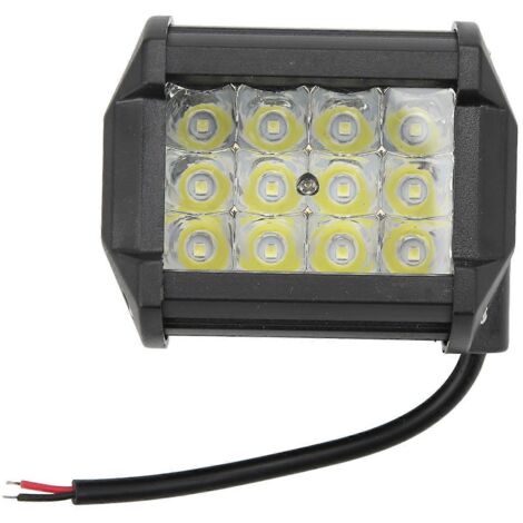 Voiture universelle 4-en-1 12 LED 36W 6000K projecteur carré de travail, phare de route tout-terrain étanche pour voiture.