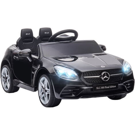 AIYAPLAY Voiture véhicule électrique enfant 6 V 5 Km/h max. télécommande effets sonores + lumineux Mercedes SLC 300 noir