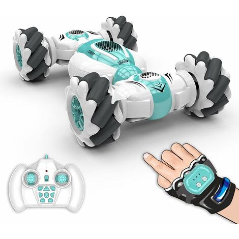 Voitures de Cascade RC, Voiture Télécommandée à Détection de Gestes, Rotations à 360 °, Voitures Tout-Terrain à Dérive Tordue pour Enfants (Vert)