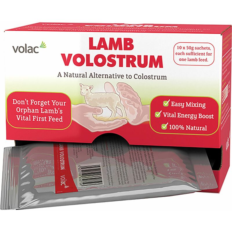 Lamb Volostrum - 10 x 50 Gm Sachet - 133076 - Volac
