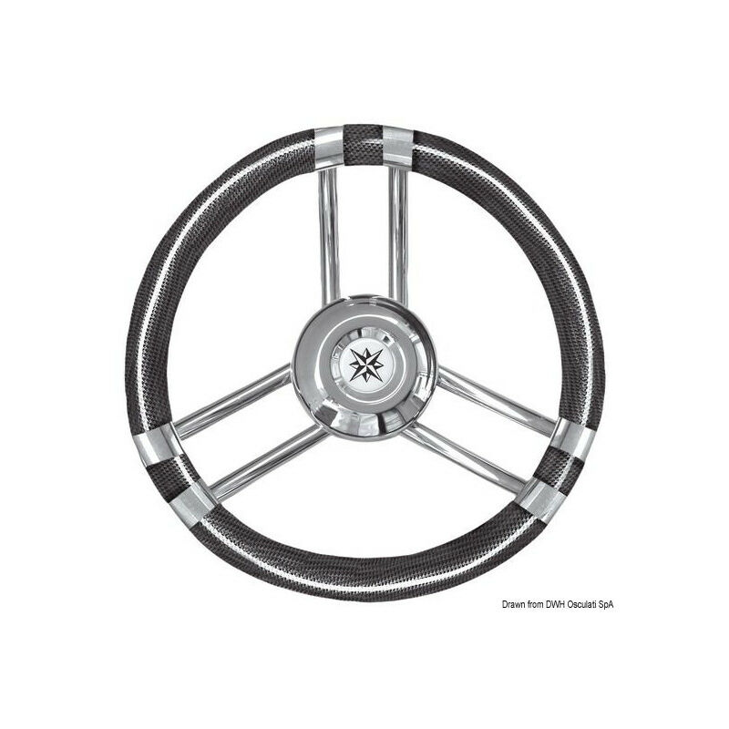 Volant branches inox modèle c 350mm - carbone -