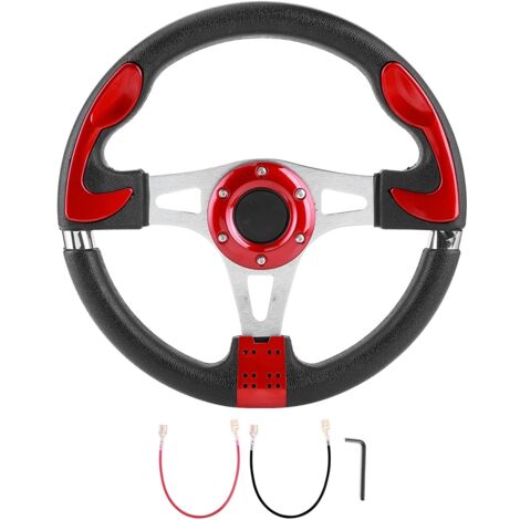 Volant de Sport de voiture de 320mm/12,5 pouces avec bouton de klaxon, pièces universelles modifiées automatiquement, rouge