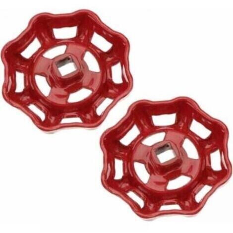 Volant de vanne en fer rouge 7x7mm [Accessoire de robinet] - 2 poignées pour vanne à boisseau sphérique d'eau