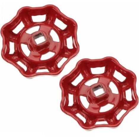 Volant de vanne en fonte rouge 7x7mm – Compatible vannes à boisseau sphérique – Design rétro élégant – Pour robinet de conduite d'eau
