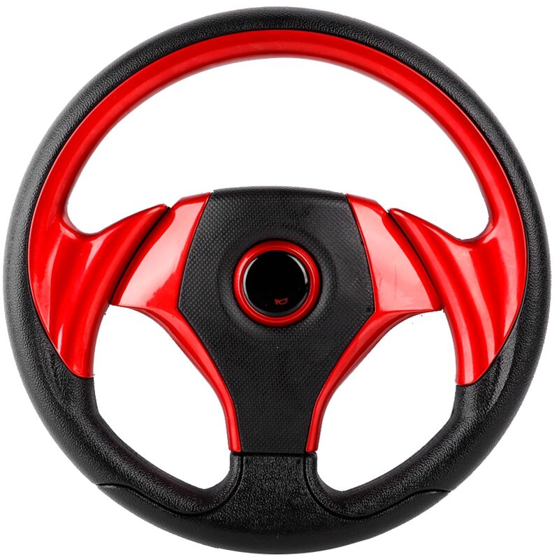 Volant de voiture universel en cuir pu de 13 pouces et 320 mm pour course de sport, rouge