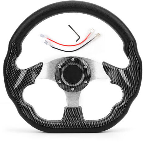 Volant de voiture universel en Fiber de carbone, 320MM, dérive de course avec bouton de klaxon