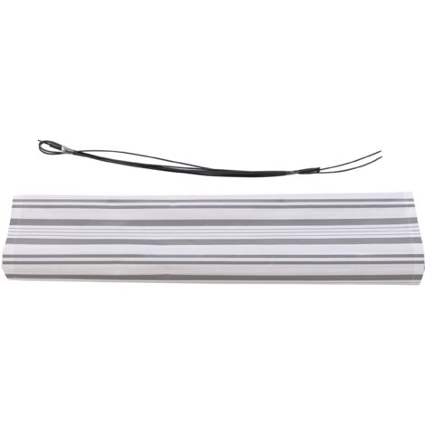 Volant für elektrische Vollkassetten-Markise T124, 5x3m ausfahrbarer Volant Polyester grau-weiß