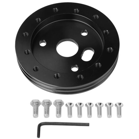 Volant universel pour accorder 3 trous 0,5 pouce entretoise de moyeu pour adaptateur 6 trous (noir)