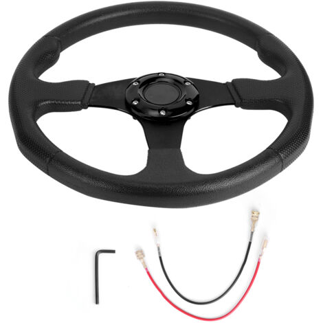Volante sportivo da corsa da 350 mm (14") - Profondo, 6 fori, universale, nero per modifiche auto