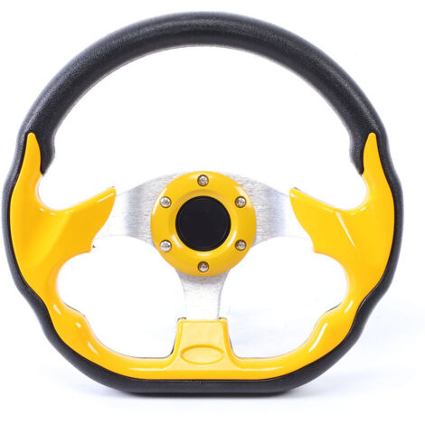 Volante sportivo universale per auto, volante sportivo piatto da 32 cm, volante a sgancio rapido, volante sportivo per auto da 320 mm (12,5 pollici) con pulsante del clacson in alluminio e PVC, access