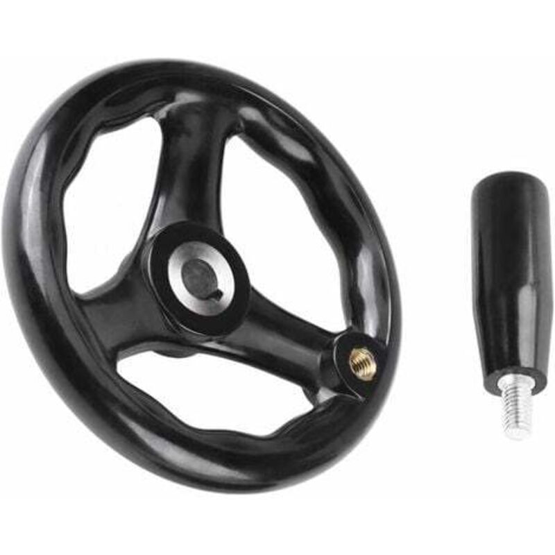 Lablanc - Volante, Volante, Volante, Volante para fresadora, Volante de 3 radios, Volante para fresadora, Volante 12 x 100 mm con mango giratorio,