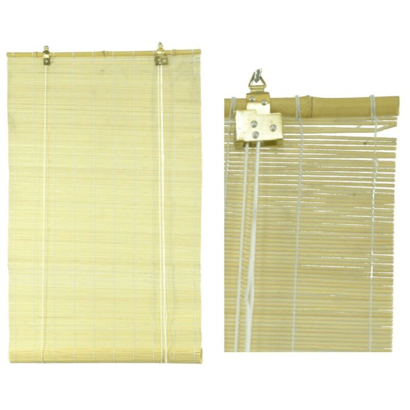 Vacchetti - Volet en osier naturel avec tige en bambou cm120xh300x12