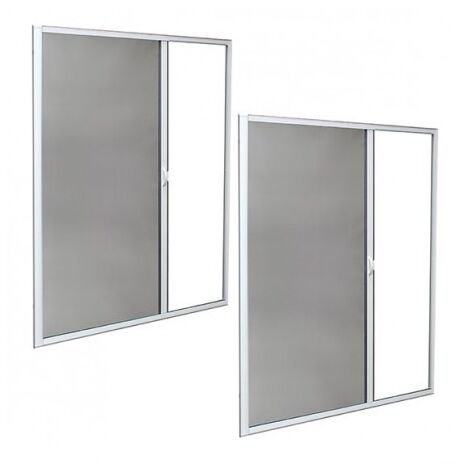 Volet Moustiquaire – Lot de 2 moustiquaires enroulables latérales ALU H220 cm x L130 cm – Résistantes aux intempéries – Système d'ouverture latérale – Toile en fibre de verre