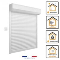 Volet Roulant ALU H170 cm x L150 cm Electrique Filaire Blanc
