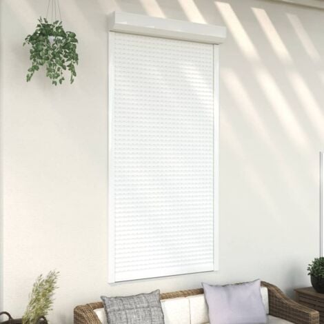 Volet roulant aluminium 110x220 cm blanc - The Living Store