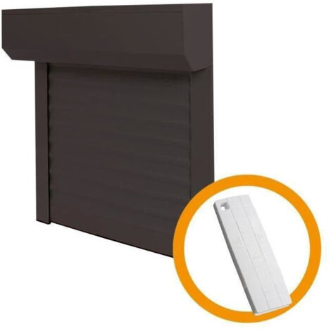 Volet roulant H150 cm x L155 cm Aluminium recoupable en largeur et hauteur - Manoeuvre électrique radio - Coloris Gris - PROTEC