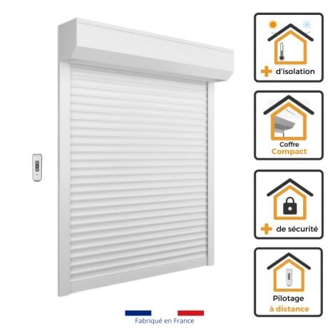 Volet Roulant PVC H155 cm x L120 cm Radio Sans Fil Blanc