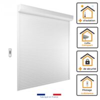 Volet Roulant PVC H220 cm x L120 cm Radio Sans Fil Blanc