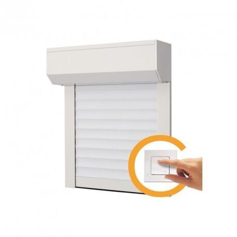 Volet roulant PVC manoeuvre électrique H140 cm x L150 cm Blanc, fabriqué en France