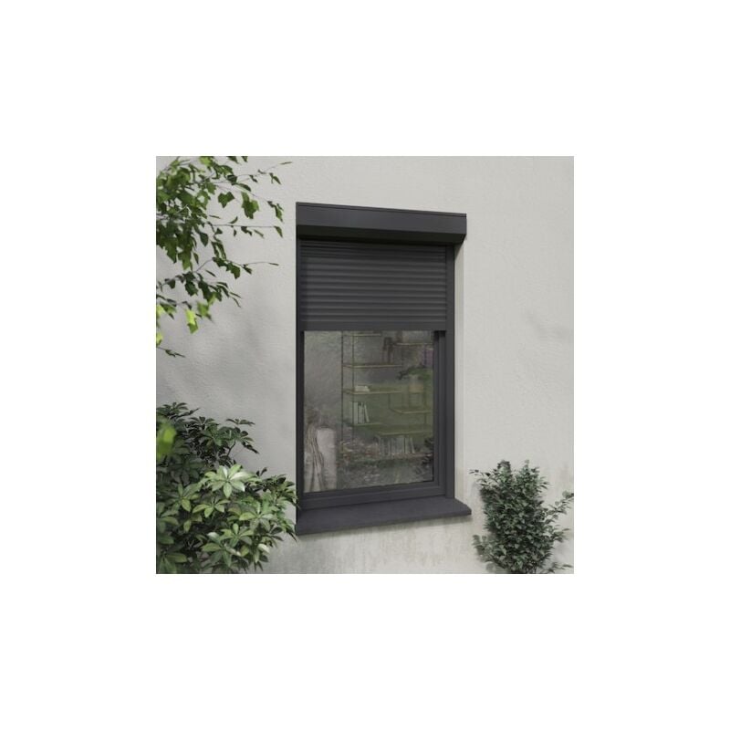 Volet roulant radio-télécommandé alu h 110 cm x l 100 cm gris
