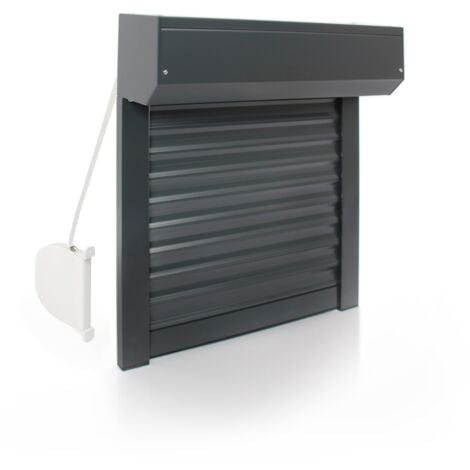 Volet Roulant - Sangle - Aluminium Gris 155 x 120 cm - Recoupable - Manoeuvre manuel