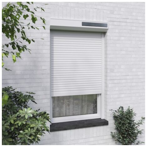 Volet roulant solaire alu H 150 cm x L 150 cm blanc