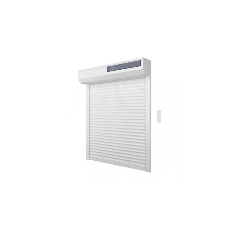 Volet roulant solaire radio-télécommandé h 160 cm x l 150 cm Alu Blanc