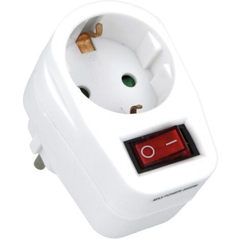 Voleur de Prise avec Prise de Terre pour connecter des appareils électriques Adaptateur Mural avec Interrupteur Tension Max : 250 V Ampérage Max : 10/16 A