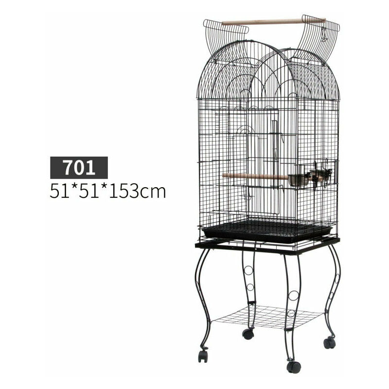 Voliera Gabbia Per Uccelli E Canarini 51x51x153 Cm Con Ruote In Met...