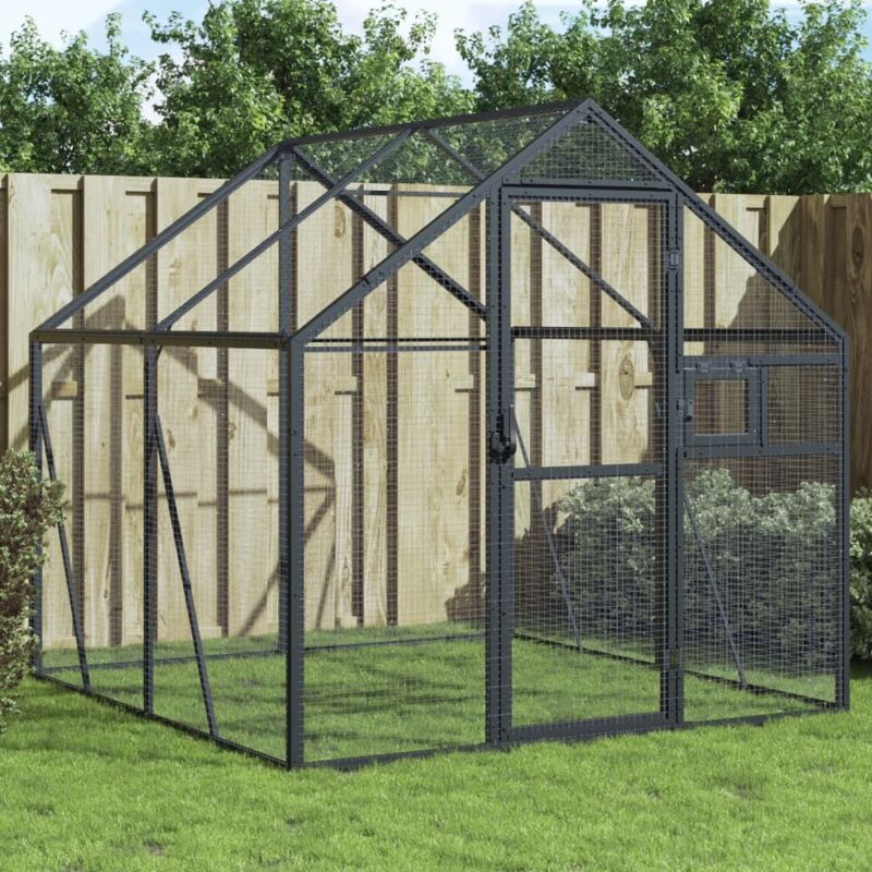 Vidaxl - Volière anthracite 1,79x2x1,85 m aluminium