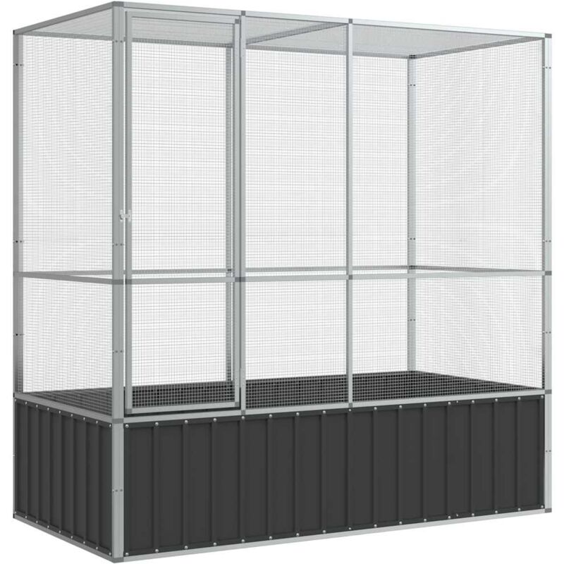 Volière argenté 210,5x107x212 cm acier Vidaxl