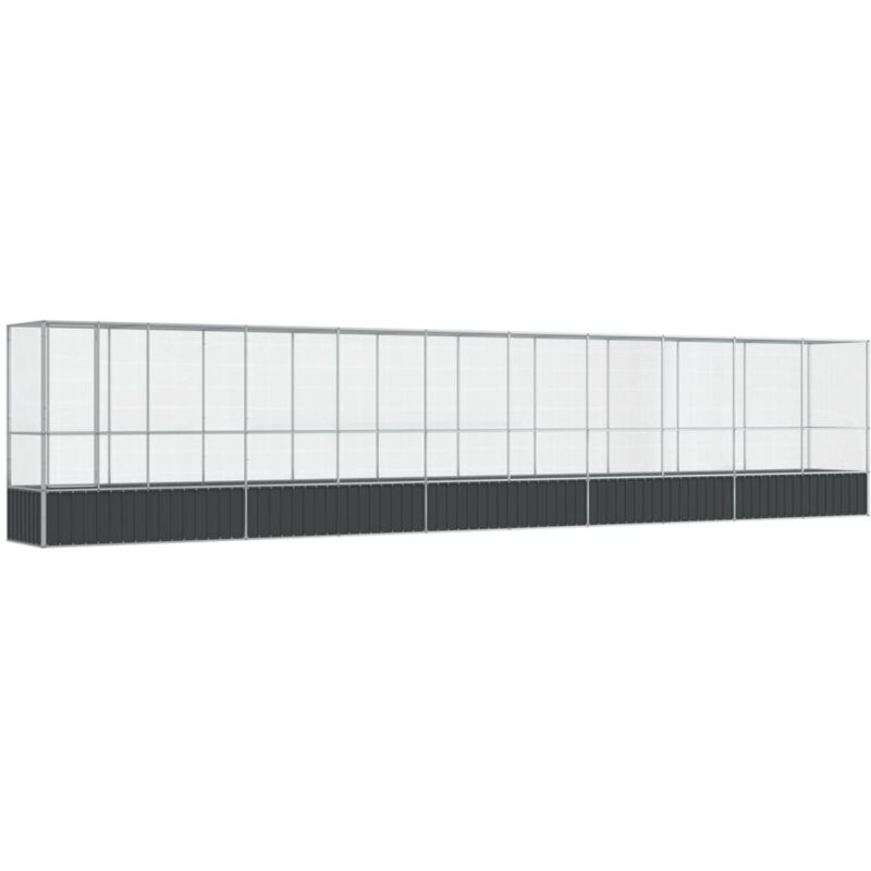Vidaxl - Volière avec extension argenté 1042,5x107x212 cm acier