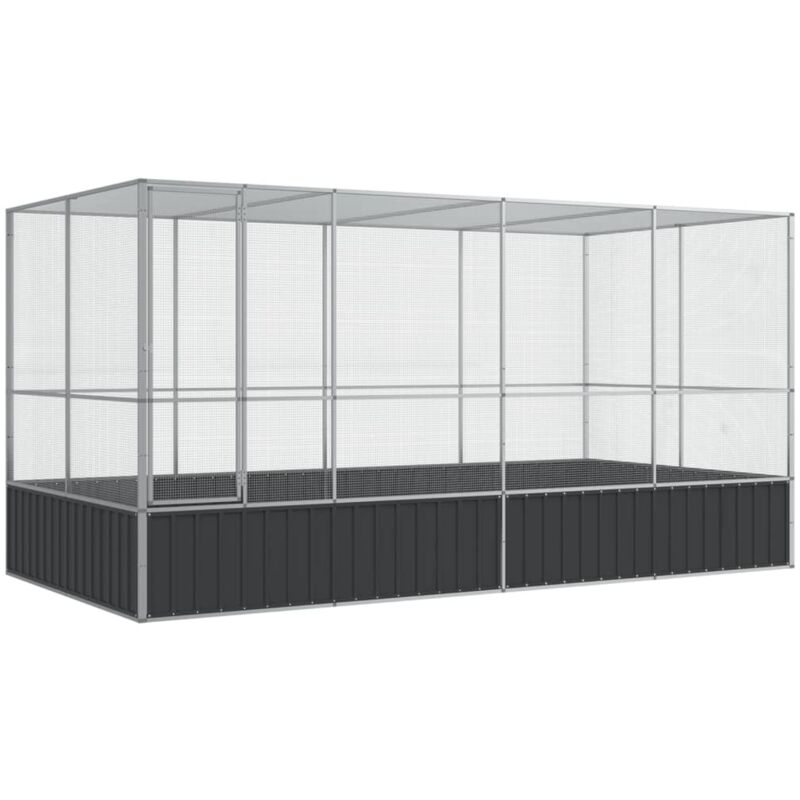 Vidaxl - Volière avec extension argenté 418x207x212 cm acier