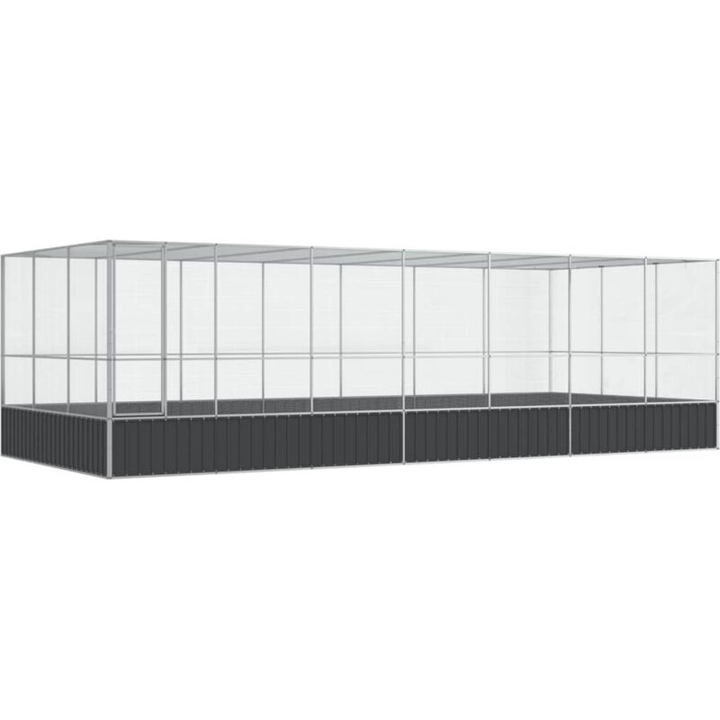 Vidaxl - Volière avec extension argenté 725x307x212 cm acier