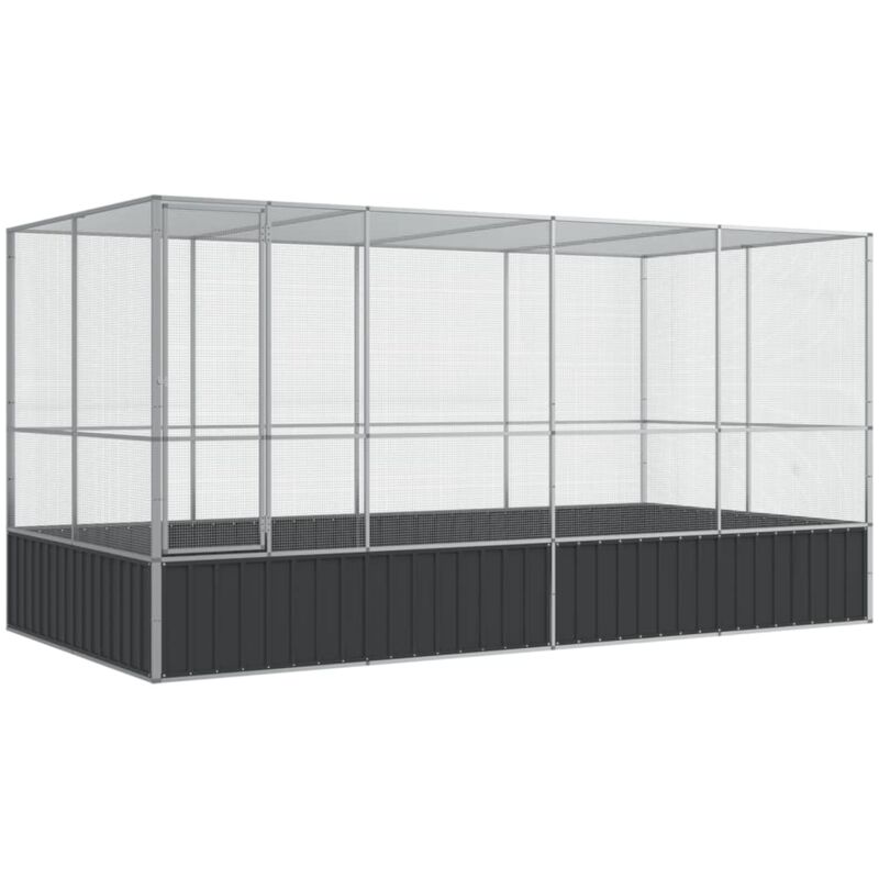 Vidaxl - Volière avec extension argenté 418x207x212 cm acier