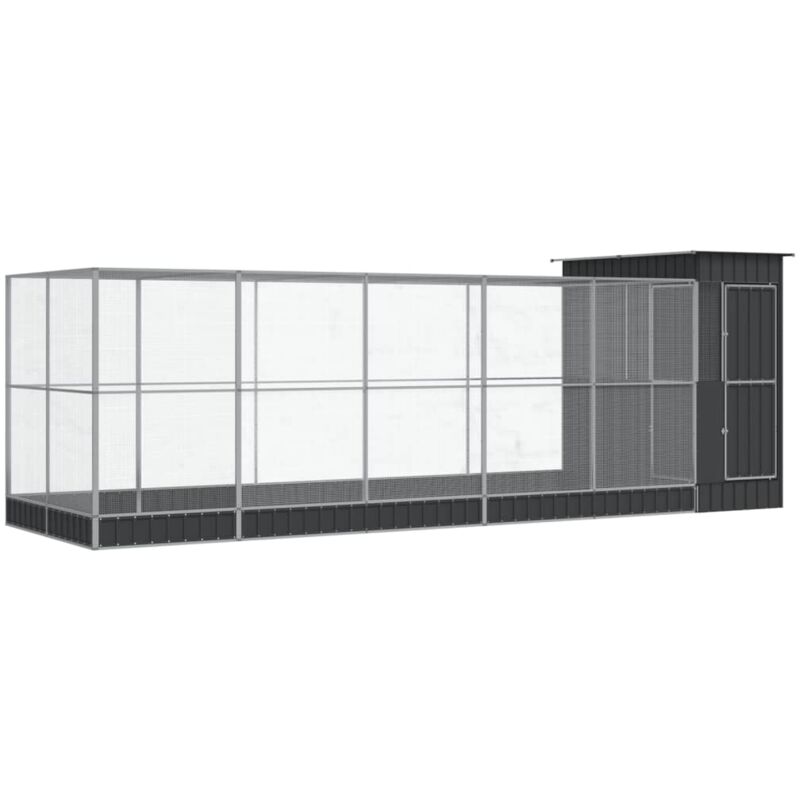 Vidaxl - Volière avec extension argenté 623x203x216 cm acier