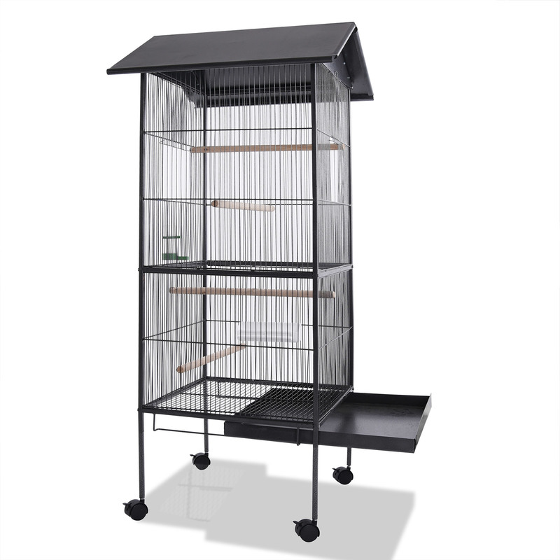 Volière Cage à Oiseaux Metal Canaries Perroquet Perruches Hauteur 157cm