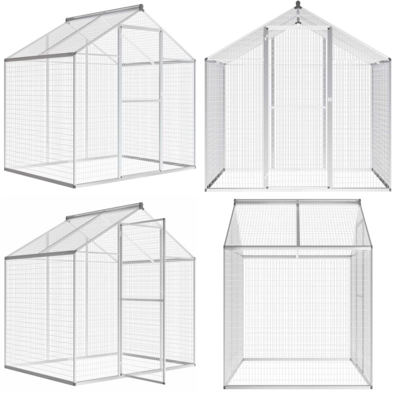 Volière d'extérieur Aluminium 178 x 122 x 194 cm - Voliere Exterieure - Voliére Aluminium - Cage à Oiseaux - Abri Oiseau - Parc à Oiseaux - Home &